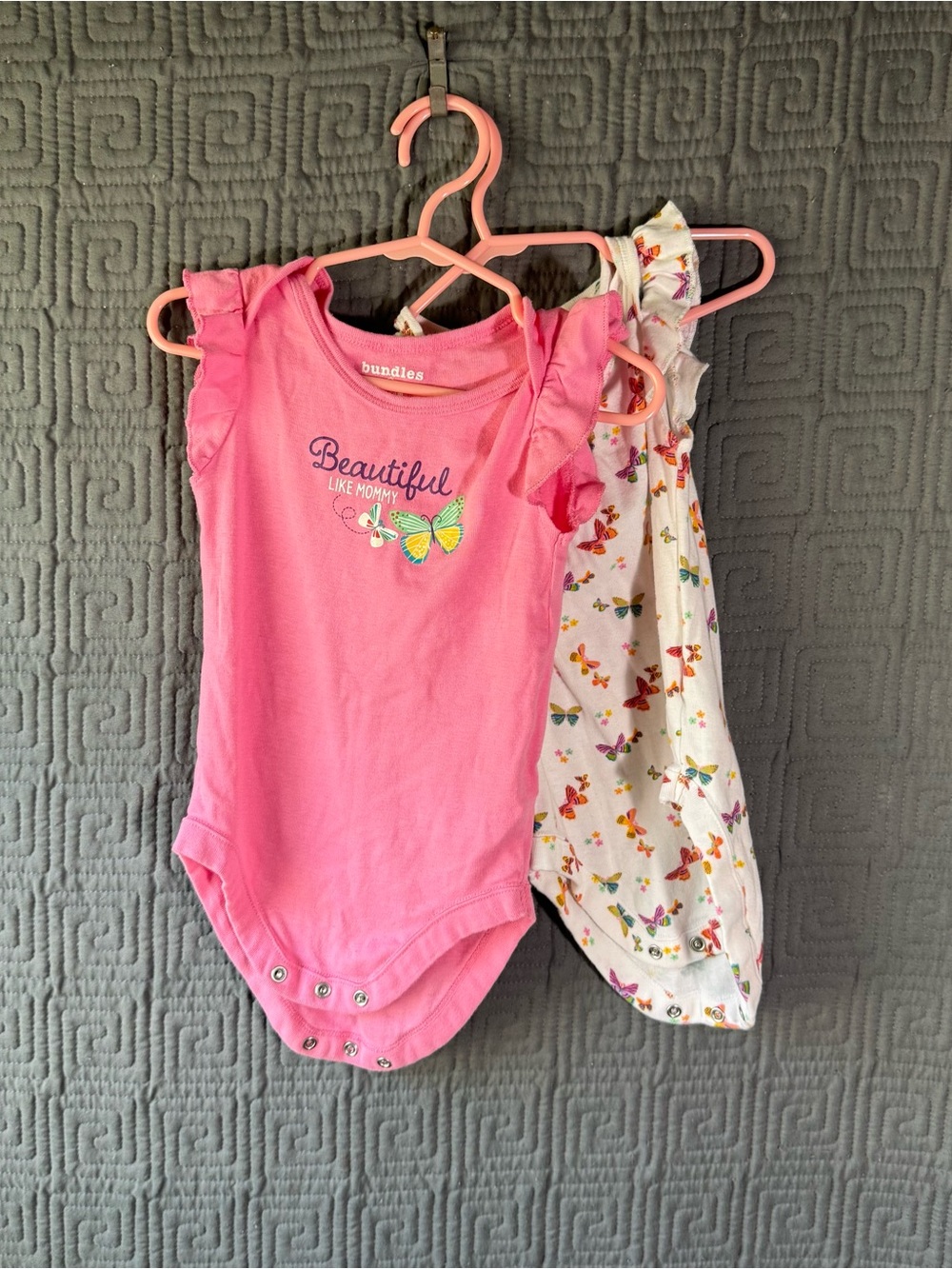 Lot Of 2 Bundles Baby Place Bodysuit Baby Girl 18 Months Multicolor Sleeveless